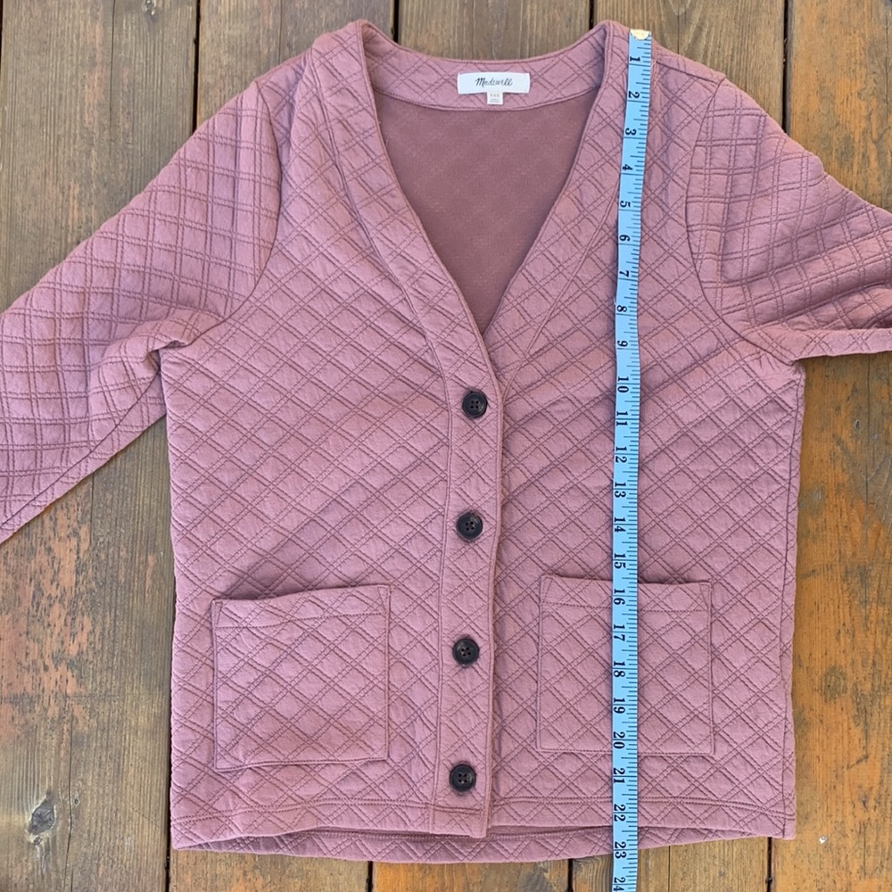 Madewell (Re)sourced Quilted Crop Cardigan Sweatshirt Size XXS - Picture 9 of 9